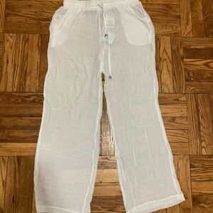 NWT Soft White Linen Pants